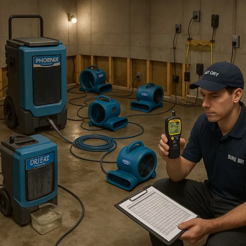 Structural Drying and Dehumidification process in Oconomowoc, WI